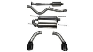Scion FRS Performance Exhaust - CORSA Performance - Cat Back Dual Rear Exit with Single 4.5in. Black PVD Pro-Series Tips - Black - `12-`25